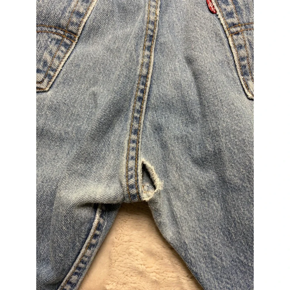 Vintage Levi's 501 Jeans Actual 32x29 Blue Denim Light Wash Distressed USA 90s
